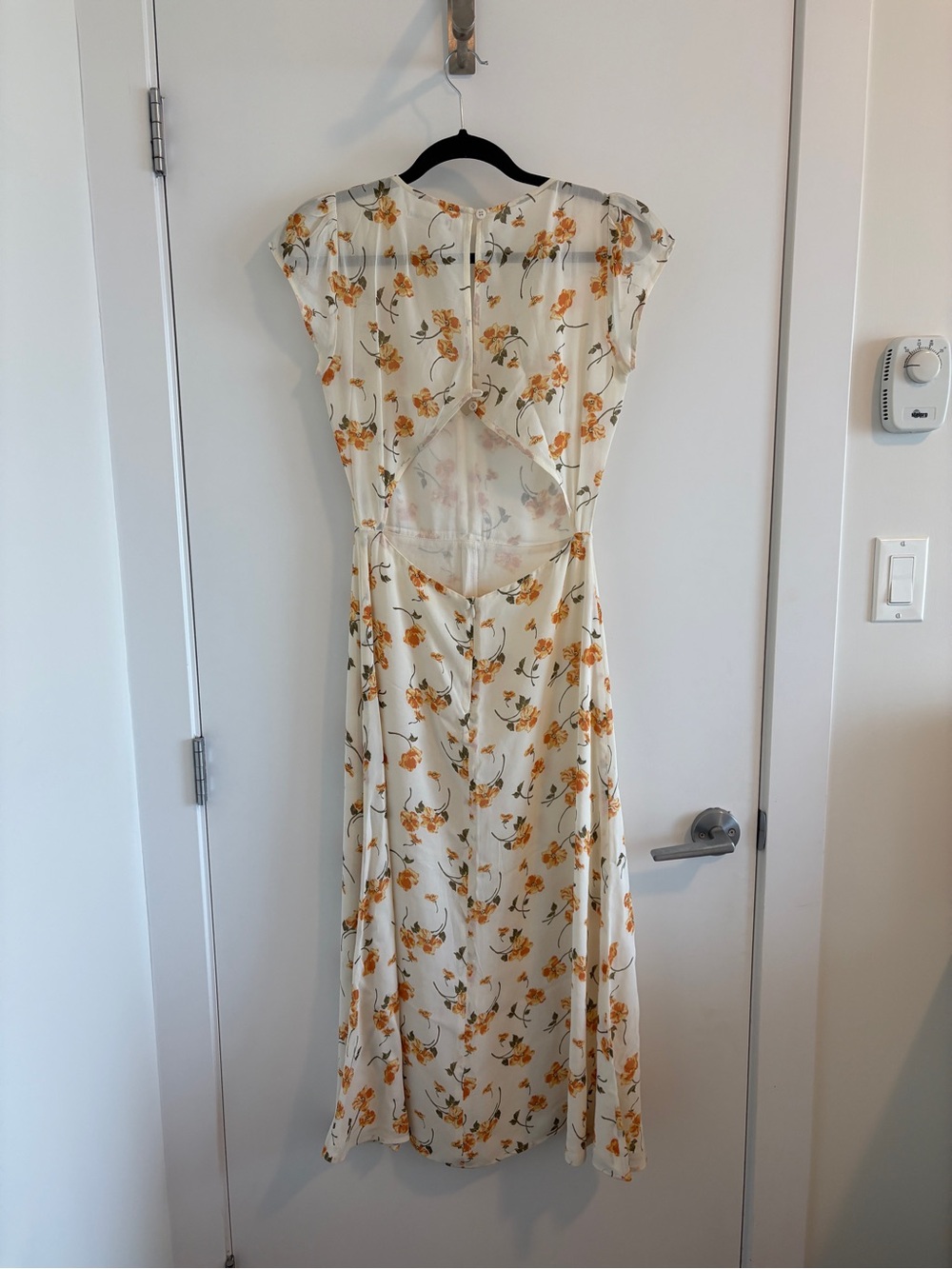 Reformation Cream Dress with Orange Floral Print - Picture 3 of 4